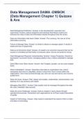 Data Management DAMA -DMBOK &lpar;Data Management Chapter 1&rpar; Quizzes & Ans