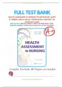 Test Bank For Health Assessment in Nursing 7th Edition by Janet R. Weber; Jane H. Kelley, Chapter 1-34: ISBN- ISBN-, A+ guide