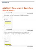 Walden University NUR 6531 FINAL EXAM 1 Questions and Answers 