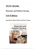 Test Bank for Maternity Pediatric Nursing 3rd Edition Susan Ricci, Theresa Kyle, and Susan Carman