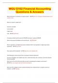 WGU D102 Financial Accounting Questions & Answers&sol;  &lpar;Top  2024&sol;2025 EXAM REVIEW PAPERS &sol; GRADED A&plus;&sol; 100&percnt;  Accurate&rpar; 