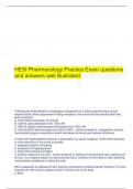  HESI Pharmacology Practice Exam questions and answers well illustrated.