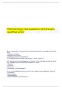   Pharmacology Hesi questions and answers latest top score.
