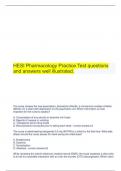   HESI Pharmacology Practice Test questions and answers well illustrated.
