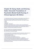  Dying, Death, and Grieving Halter: Varcarolis' Foundations of Psychiatric Mental Health Nursing: A Clinical Approach, 8th Edition Ch .30 Questions and verified Answers (A+ GRADED)