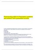  Pharmacology HESI V2 Preparation questions and answers 100% guaranteed success.