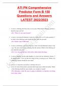 ATI PN Comprehensive Predictor Form B 150 Questions and Answers LATEST 2022/2023