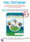 Test bank For Community Public Health Nursing: Promoting the Health of Populations 8th Edition by Mary A. Nies (2023/2024), 9780323795319, Chapter 1-34 Complete Questions and Answers A+