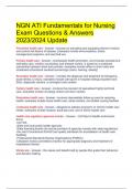 NGN ATI Fundamentals for Nursing Exam Questions & Answers 2023/2024 Update 