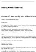 Chapter 27 Community Mental Health Nursing, Nursing School Test Banks 2023