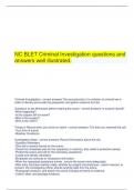  NC BLET Criminal Investigation questions and answers well illustrated.