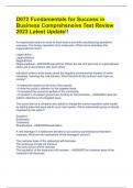 D072 Fundamentals for Success in Business Comprehensive Test Review 2023 Latest Update!! 