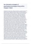 Ion channels as targets of psychopharmacological drug action. Chapter 3  5th Edition 2023/2024 Test Bank