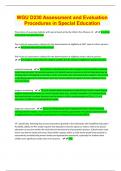  &lpar;Top  2024&sol;2025 EXAM REVIEW PAPERS &sol; GRADED A&plus;&sol; 100&percnt;  Accurate&rpar; WGU D230 Assessment and Evaluation  Procedures in Special Education