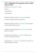 CPI Certification Exam questions with correct answers 2023 rated A LATEST REVIEW