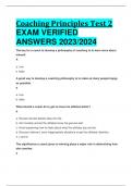 Coaching Principles Test 2 EXAM VERIFIED  ANSWERS 2023&sol;2024