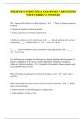 FRESENIUS NURSE FINAL EXAM PART 1 QUESTIONS WITH CORRECT ANSWERS