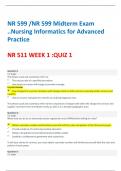 NR 599 &sol;NR 599 Midterm Exam &period;&period;Nursing Informatics for Advanced Practice NR 511 WEEK 1 &colon;QUIZ 1
