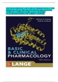 TEST BANK FOR BASIC AND CLINICAL PHARMACOLOGY 15TH EDITION KATZUNG TREVOR UPDATED 2023-2024 (PAGES 822 COMPLETE | COMPLETE GUIDE A+|ALL CHAPTERS AVAILABLE|QUESTIONS AND CORRECT ANSWERS