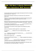 BIBL 104 Quiz 2 Liberty University Exam Questions With Answers