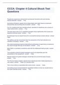 CCCA Chapter 4 Cultural Shock Test Questions with correct Answers 2023
