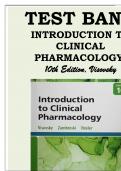 TEST BANK INTRODUCTION TO CLINICAL PHARMACOLOGY, 10TH EDITION, VISOVSKY Introduction to Clinical Pharmacology 10th Edition, Visovsky Test Bank