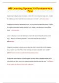 ATI Learning System 3&period;0 Fundamentals  Final
