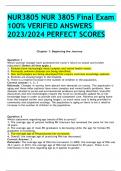 NUR3805 NUR 3805 Final Exam 100% VERIFIED ANSWERS 2023/2024 PERFECT SCORES 