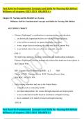 Test Bank for Fundamental Concepts and Skills for Nursing 6th Edition Williams-all chapters-2022- 2023  GRADED A&plus;