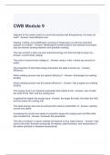 CWB Module 9 Exam with correct Answers