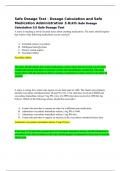 RN Safe Dosage Test - Dosage Calculation and Safe Medication Administration 3.0 Questions and Answers 100%