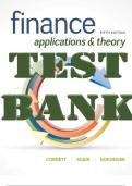 TEST BANK FOR FINANCE APPLICATIONS AND THEORY 5TH EDITION UPDATED NEW TEST BANK