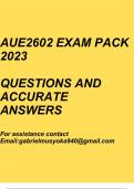 Corporate Governance in Accountancy(AUE2602 Exam pack 2023)