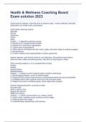 Health & Wellness Coaching Board Exam solution 2023