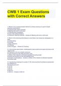 CWB 1 Exam Questions with Correct Answers 