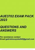 AUE3702 Exam pack 2023