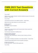 CWB 2023 Test Questions with Correct Answers 