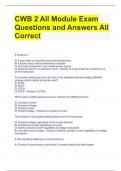 CWB 2 All Module Exam Questions and Answers All Correct 