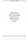 TEST BANK for Accounting Principles, Volume 1, 9th Canadian Edition by Jerry J. Weygandt, Donald E. Kieso and Paul D. Kimmel ISBN-. All Chapter 1-10 Solutions Updated A+