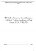 TEST BANK for International Financial Management 9th Edition by Cheol Eun, Bruce Resnick and Tuugi Chuluun. ISBN-13: 9781260013870. Complete Chapters 1-21. Updated A+