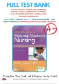 Test Bank For Davis Advantage for Maternal-Newborn Nursing: Critical Components of Nursing Care, 4th Edition By Roberta Durham; Linda Chapman; Connie Miller | 9781719645737 | 2023 - 2024 | Chapter 1-19 | All Chapters with Answers and Rationals 