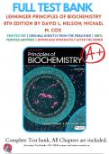 Test Bank For Lehninger Principles of Biochemistry 8th Edition By David L. Nelson; Michael M. Cox | 9781319228002 | 2021-2022  | Chapter 1-28 | All Chapters with Answers and Rationals
