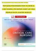 TEST BANK For Introduction to Critical Care Nursing 8th Edition by Mary Lou Sole, Complete Chapter's 1 - 21, 100 % Verified