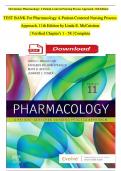 TEST BANK For Pharmacology A Patient-Centered Nursing Process Approach, 11th Edition by Linda E. McCuistion | Verified Chapter's 1 - 58 | Complete