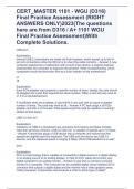 CERT_MASTER 1101 - WGU (D316) Final Practice Assessment (RIGHT ANSWERS ONLY)2023(The