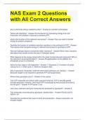 NAS Exam 2 Questions with All Correct Answers 