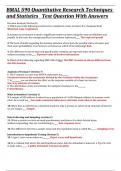 BMAL 590 Quantitative Research Techniques and Statistics    Test Question With Answers