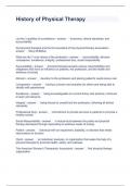 History of Physical Therapy Questions and Answers fully solved 