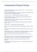 Fundamentals of Physical Therapy Questions and Answers 2023
