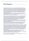 DPT Questions and Answers Graded A&plus; 2023